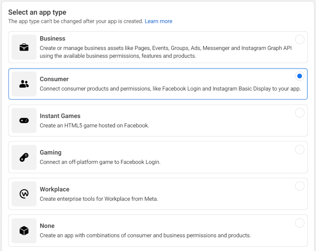 Continue with Facebook button 